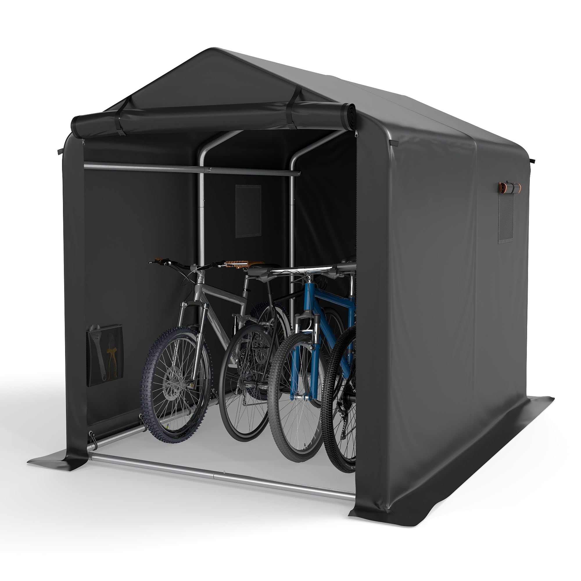 Amazon | COVERONICS サイクルハウス 5台用 自転車置き場 屋外 バイク